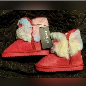 Bebe Girls‎ Faux Fur Tie Dye Boots NWT Size Toddler 7